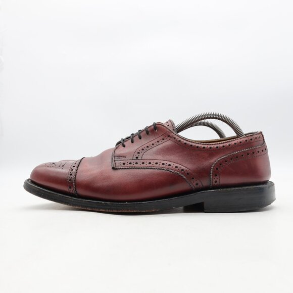 Allen Edmonds Lexington Men's 10.5 Burgundy Cap Toe Brogue Dress Oxford USA - Picture 4 of 11